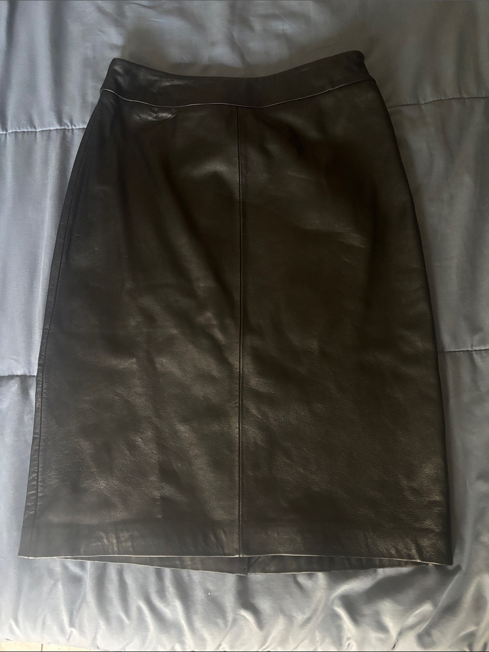 Kasper Black Leather Pencil Skirt sz 4 nwt